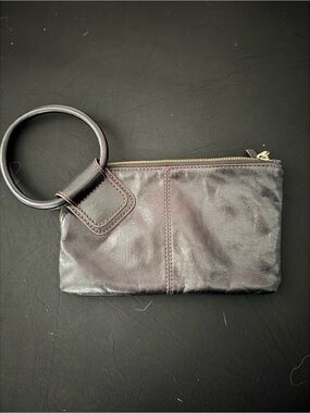 HOBO Dark Brown Leather Ring Wristlet Clutch